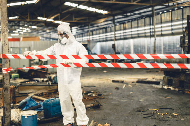 Professional Biohazard technician working in Midland, NC